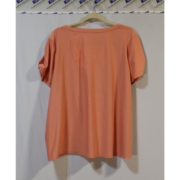 Eddie Bauer Peach Athletic T-Shirt with Cold Shoulders Size 2XL - Picture 2 of 4